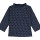 Dotted navy polo neck jumper