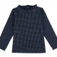 Dotted navy polo neck jumper