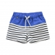 White navy swim shorts