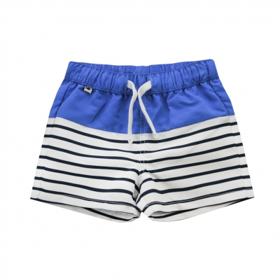 Short de bain blanc marine