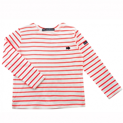 Sailor tee striped neon Orange