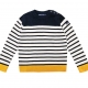 Ecru navy stitch sweater