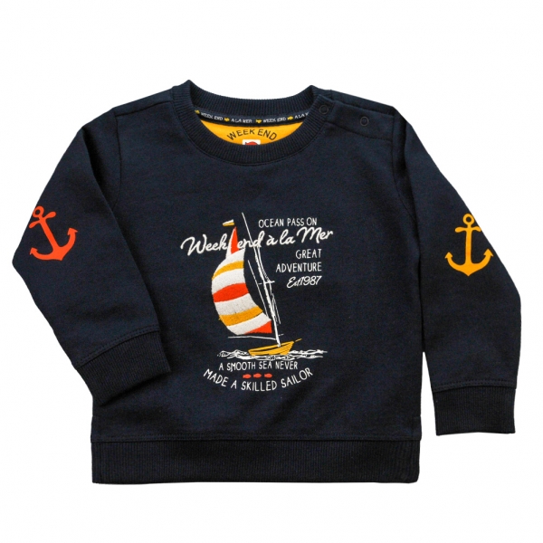 Navy fleece sweater