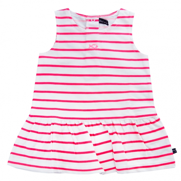 neon pink stripe dress