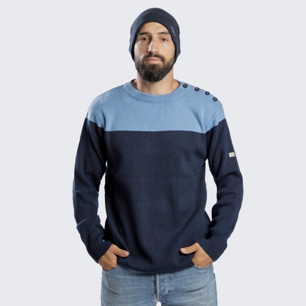 Sweater navy-skyblue