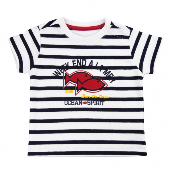 Tee-shirt rayé blanc-marine