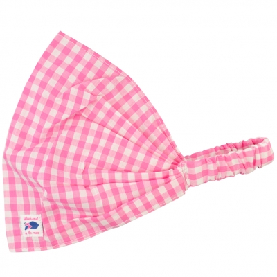 pink gingham headband