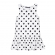 White dress with navy dots
