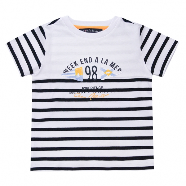 White and navy striped tee-shirt
