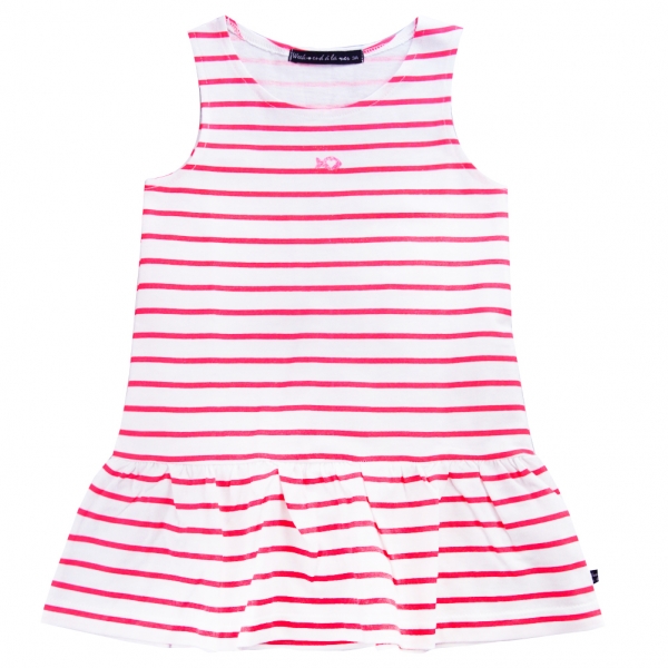 neon pink stripe dress