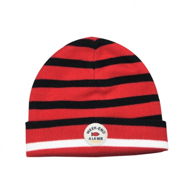 Bonnet coton rouge marine