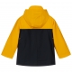 Fleece-lined hooded bi-color raincoat