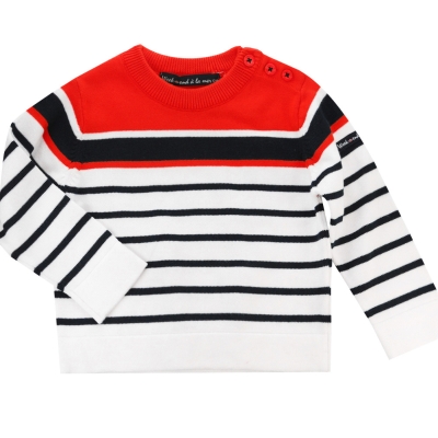 Pull écru marine